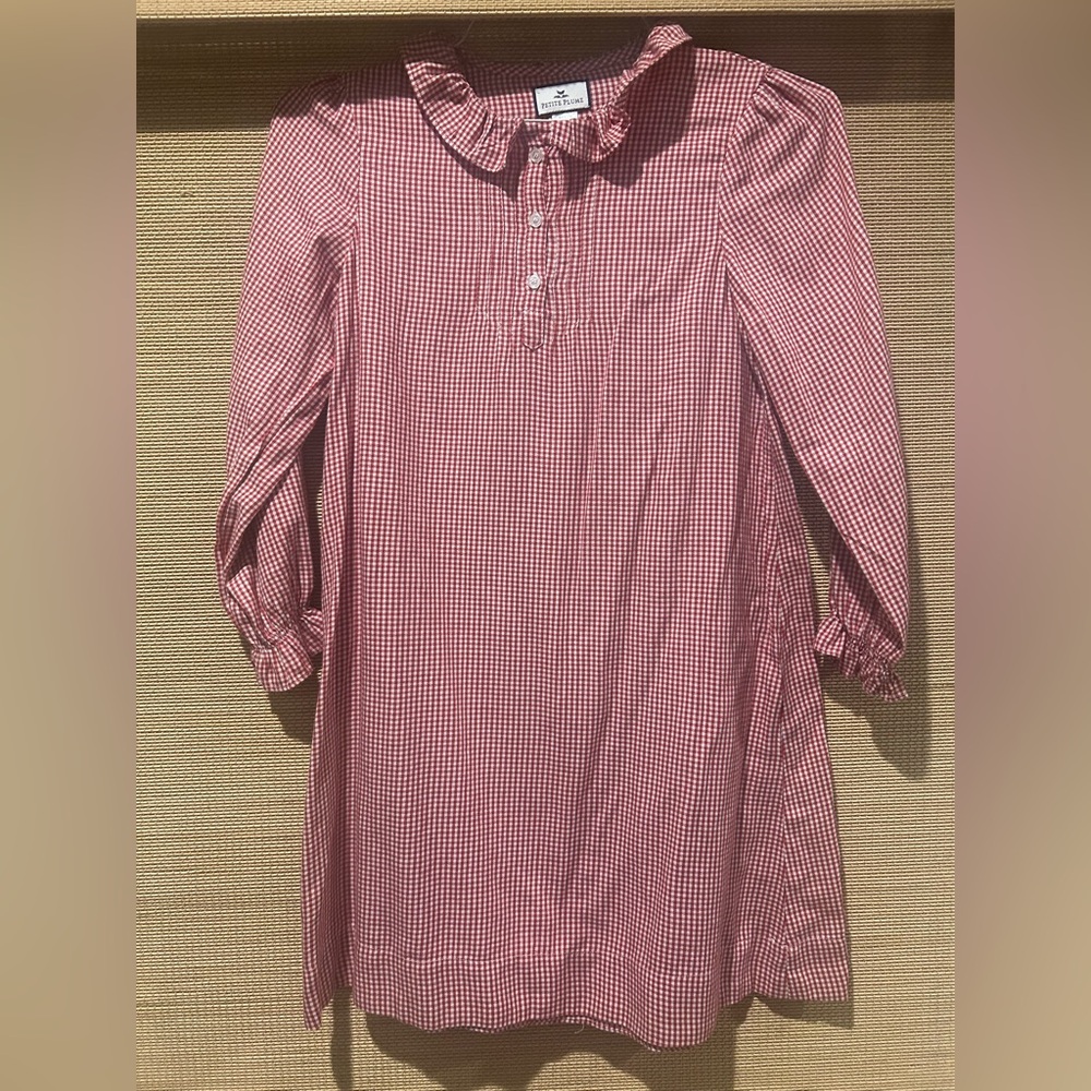 Red Gingham Long Sleeve Christmas night gown